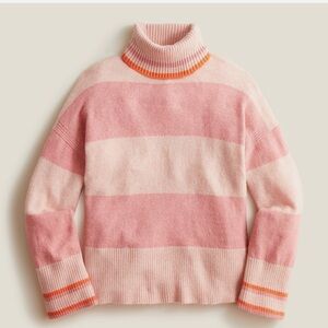 J.Crew Striped Turtle Neck Sweater in Supersoft Yarn